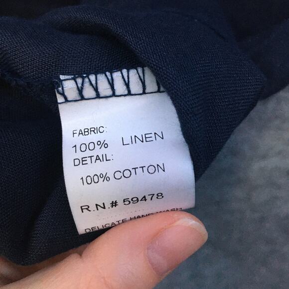 Bellamia Linen Shift Dress, Navy Blue, Women's S,  A Line Dress, Comfortable - Picture 5 of 8